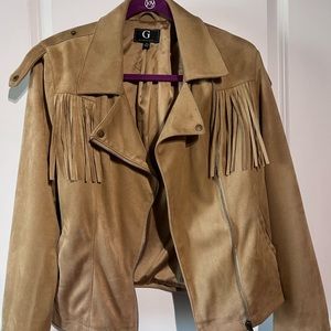 Suede western style look jacket. Where it with a sleek cowboy hat or with jeans